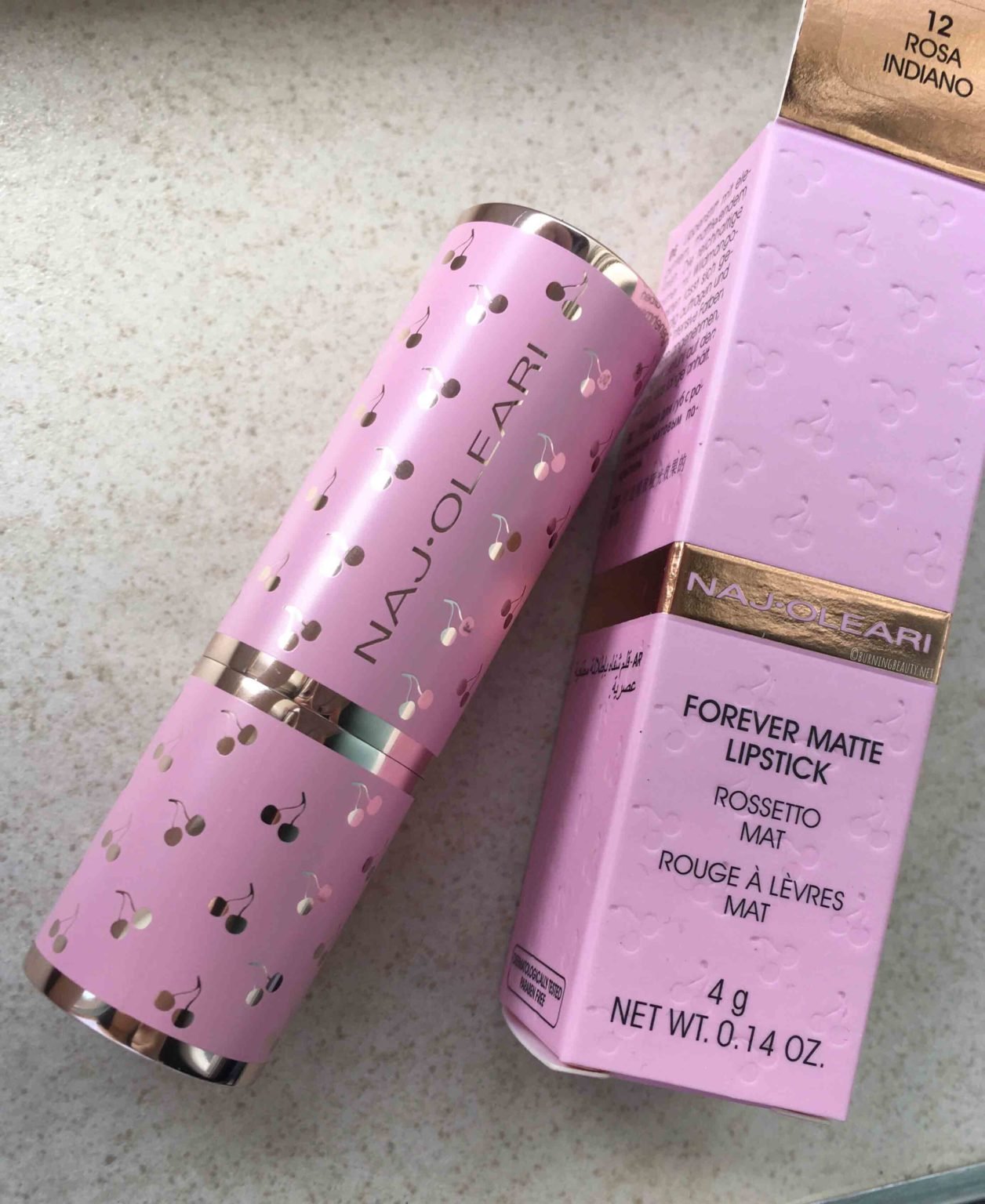 Naj Oleari Forever Matte n.12: ciliegina vintage sulla torta naj oleari forever matte lipstick 12 rosa indiano pack